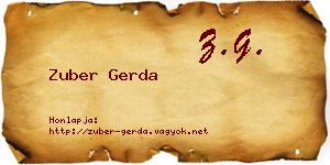 Zuber Gerda névjegykártya